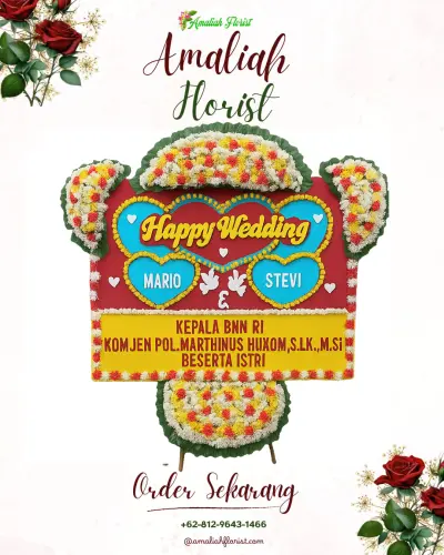 Karangan Papan Bunga Pernikahan di Bandengan